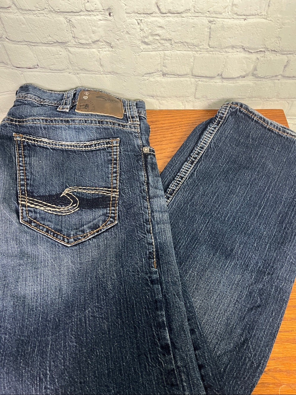 Men's Silver "Zac" Straight Leg Jeans Size 34x34